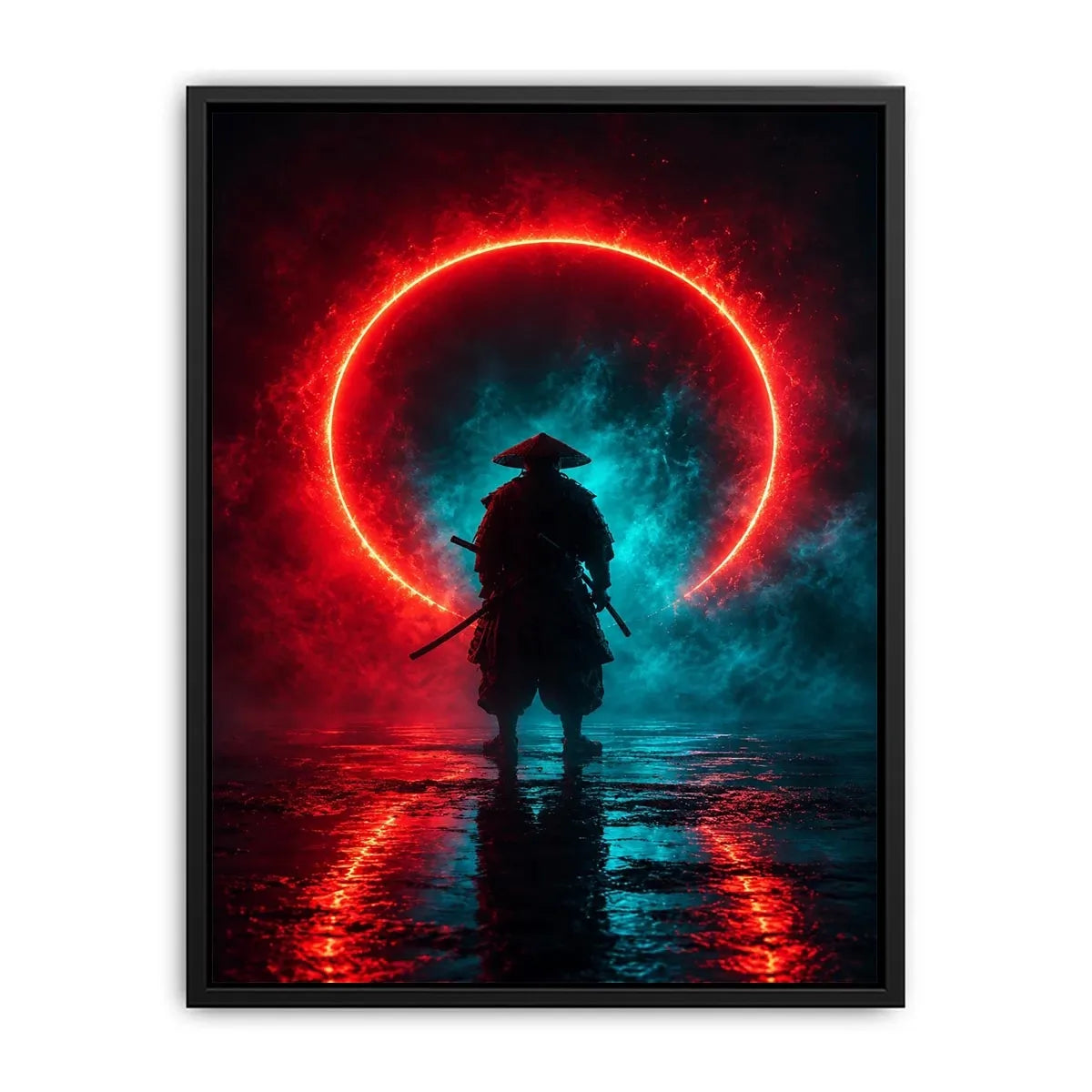   cyberpunk samurai canvas art modern gaming room
