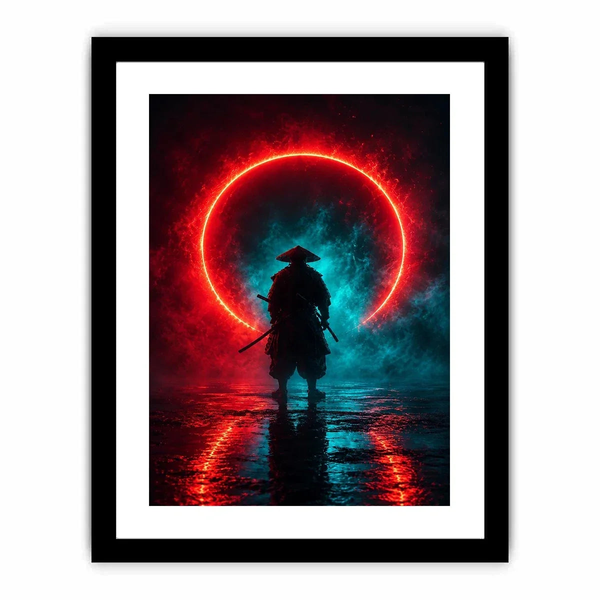  cyberpunk samurai canvas art modern gaming room