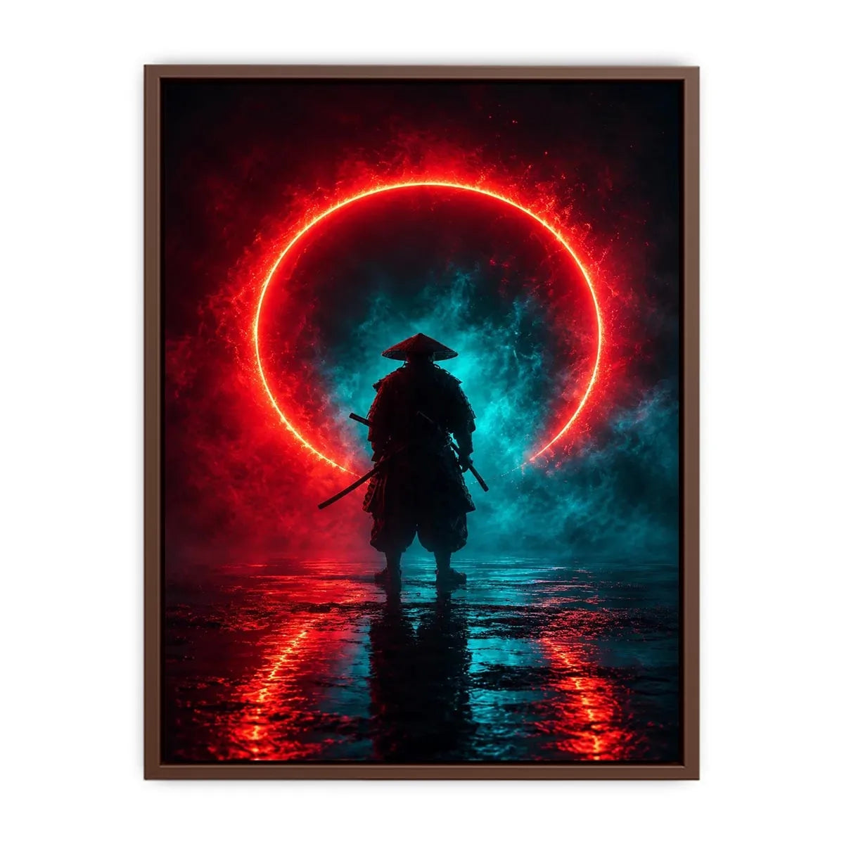   cyberpunk samurai canvas art modern gaming room