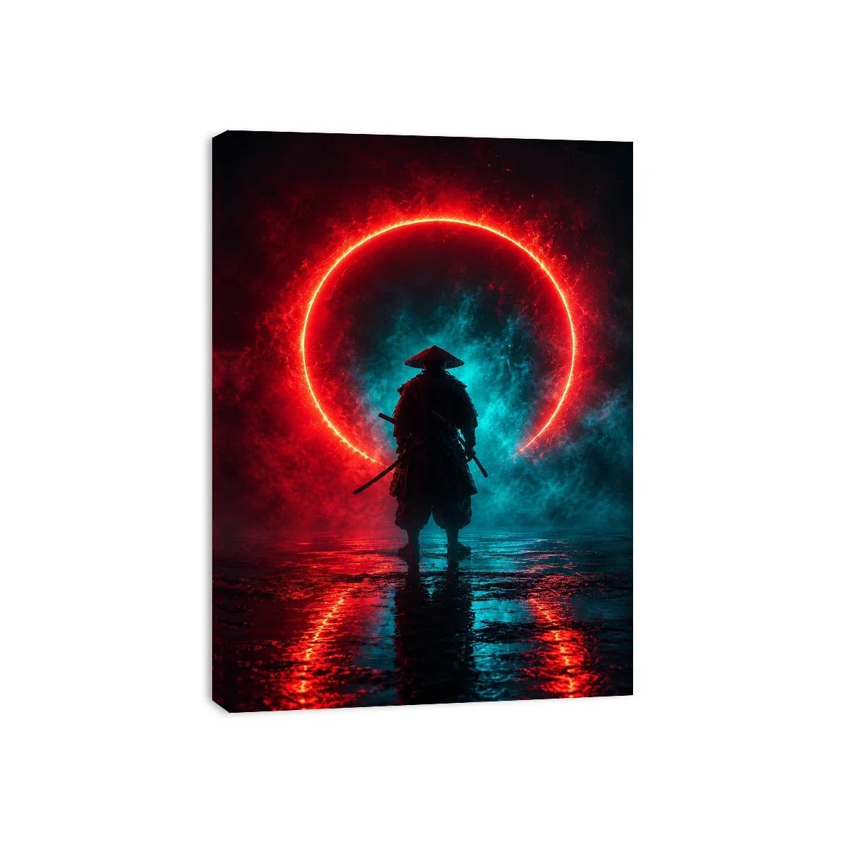  cyberpunk samurai canvas art modern gaming room