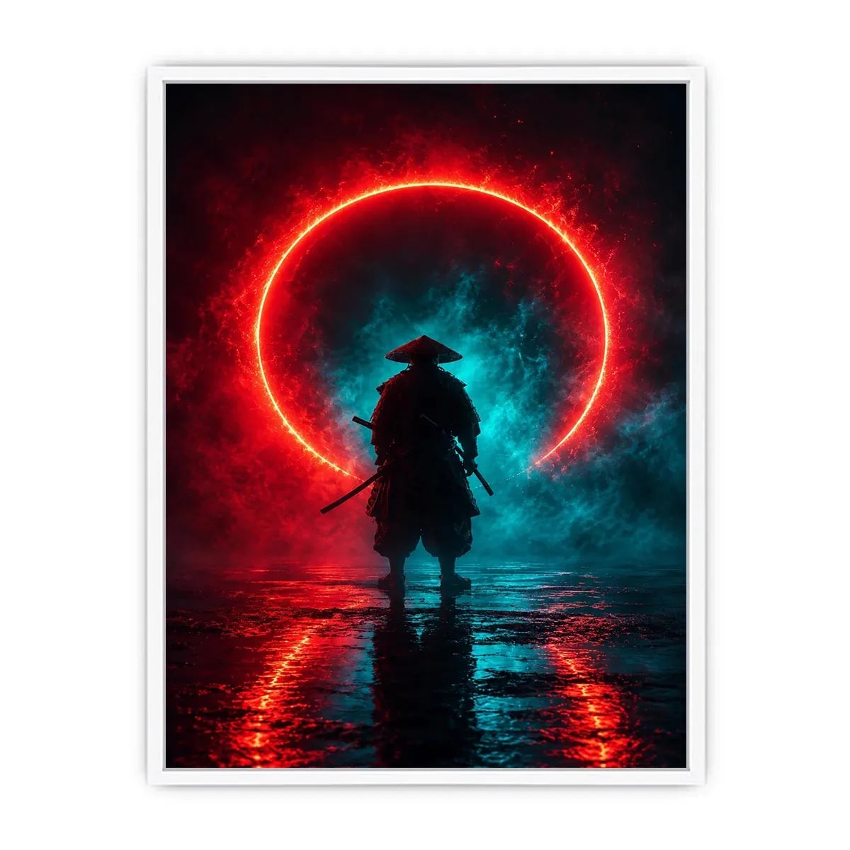   cyberpunk samurai canvas art modern gaming room