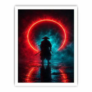   cyberpunk samurai canvas art modern gaming room