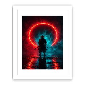   cyberpunk samurai canvas art modern gaming room