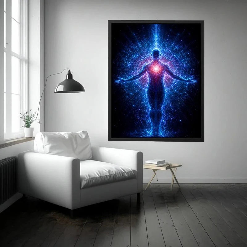   celestial human canvas art modern meditation decor