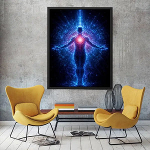   celestial human canvas art modern meditation decor