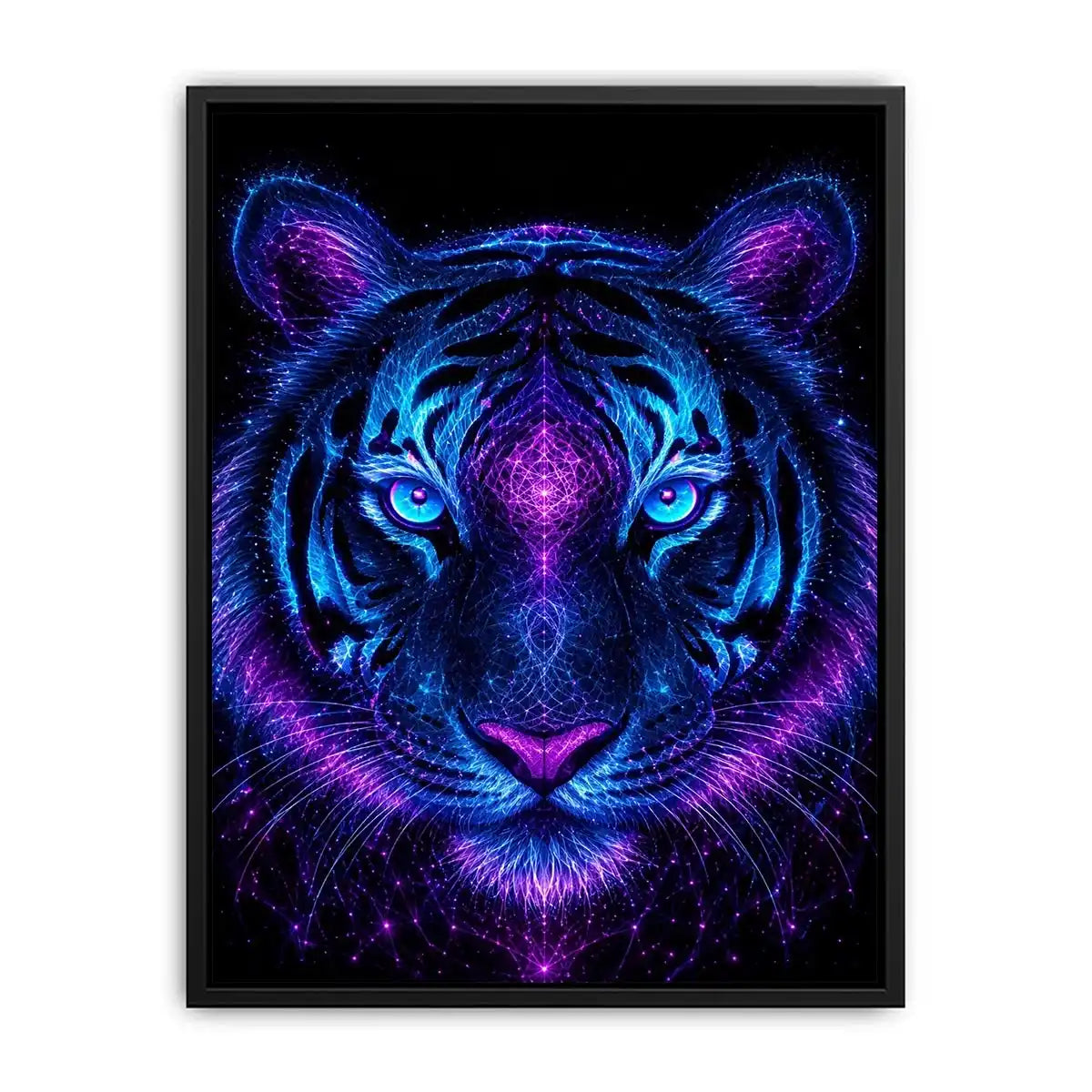   neon tiger canvas art modern gaming room decor