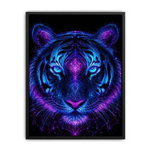   neon tiger canvas art modern gaming room decor