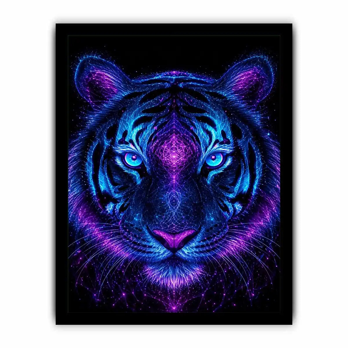   neon tiger canvas art modern gaming room decor