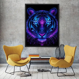   neon tiger canvas art modern gaming room decor