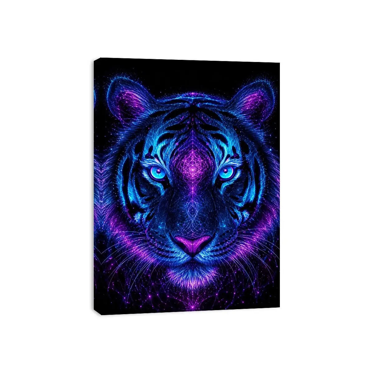   neon tiger canvas art modern gaming room decor