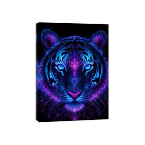   neon tiger canvas art modern gaming room decor