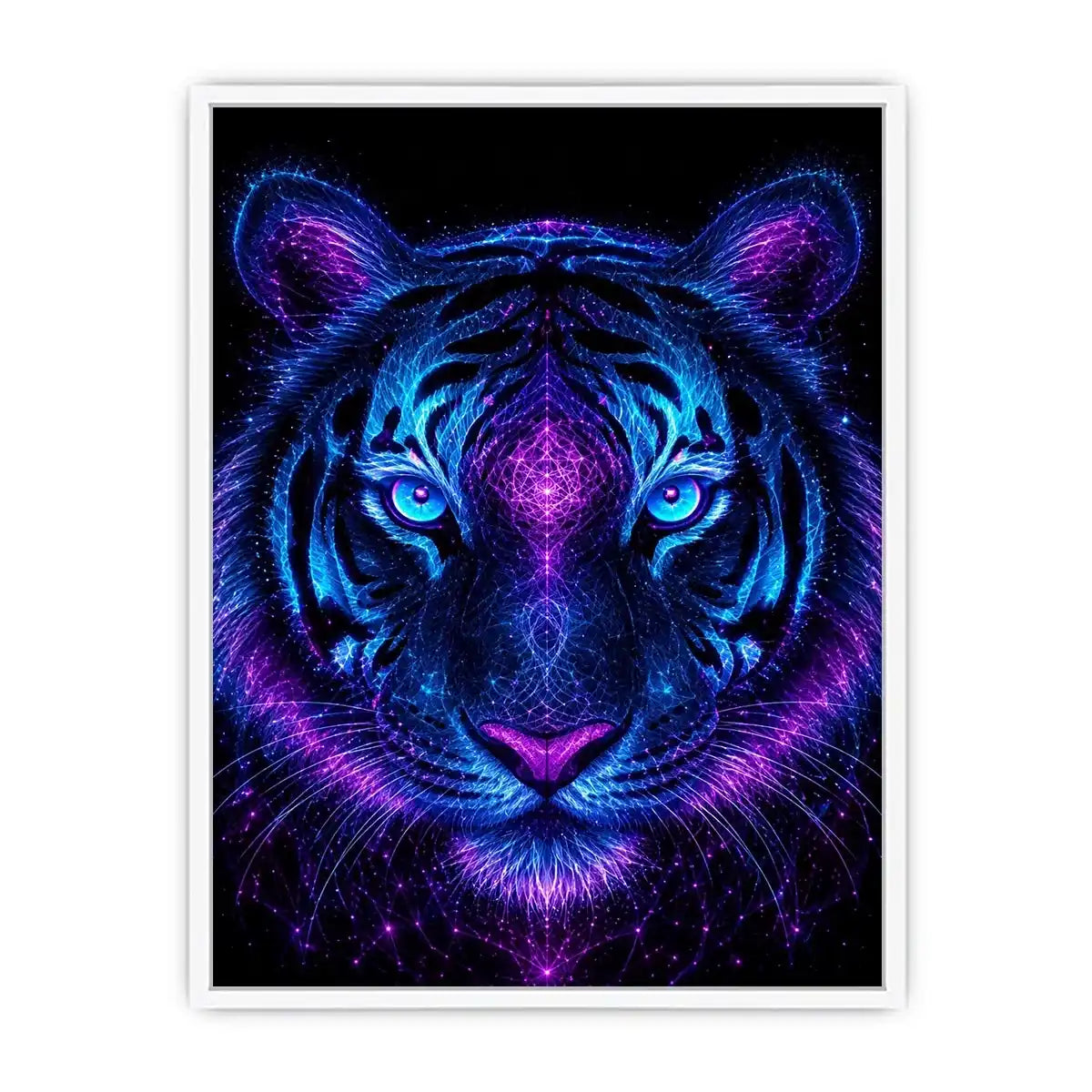   neon tiger canvas art modern gaming room decor