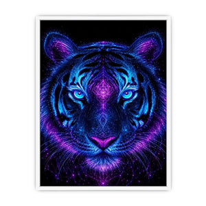   neon tiger canvas art modern gaming room decor