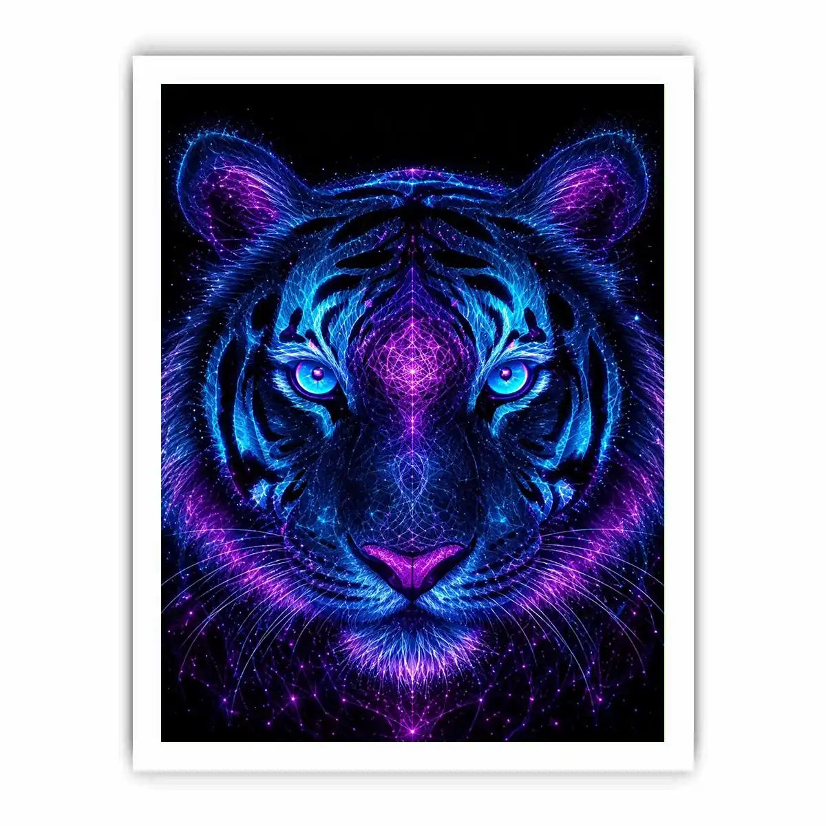   neon tiger canvas art modern gaming room decor