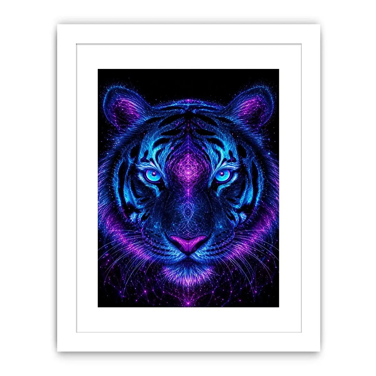   neon tiger canvas art modern gaming room decor