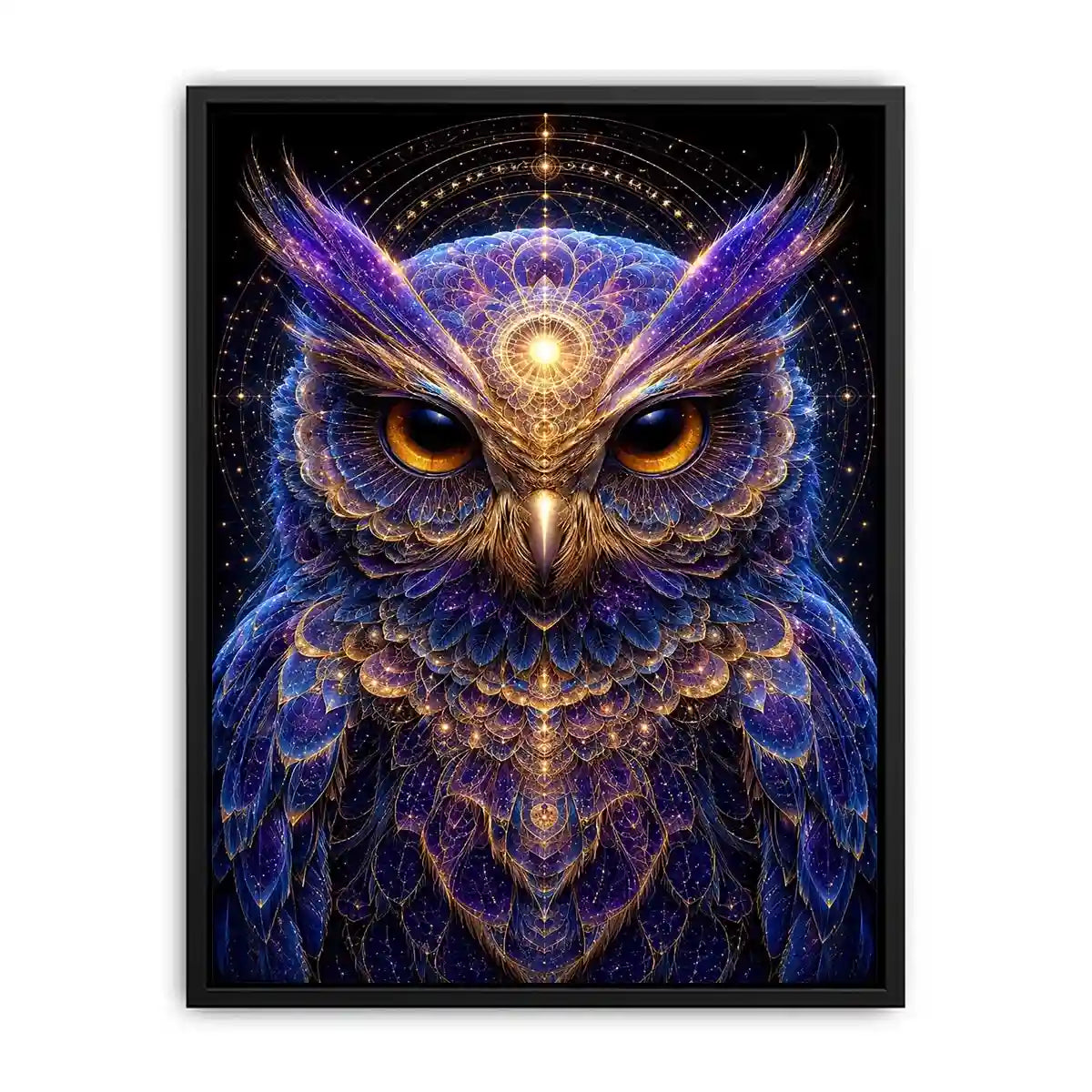   celestial owl canvas art luxury modern interiors