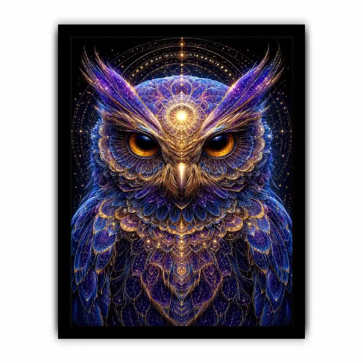   celestial owl canvas art luxury modern interiors