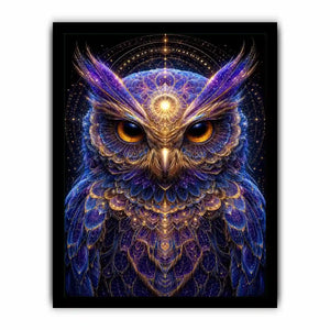   celestial owl canvas art luxury modern interiors