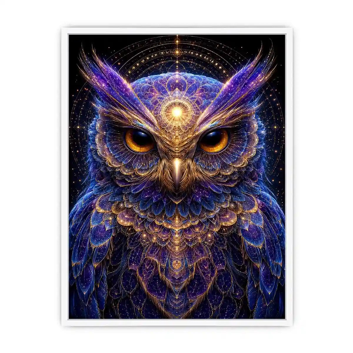   celestial owl canvas art luxury modern interiors