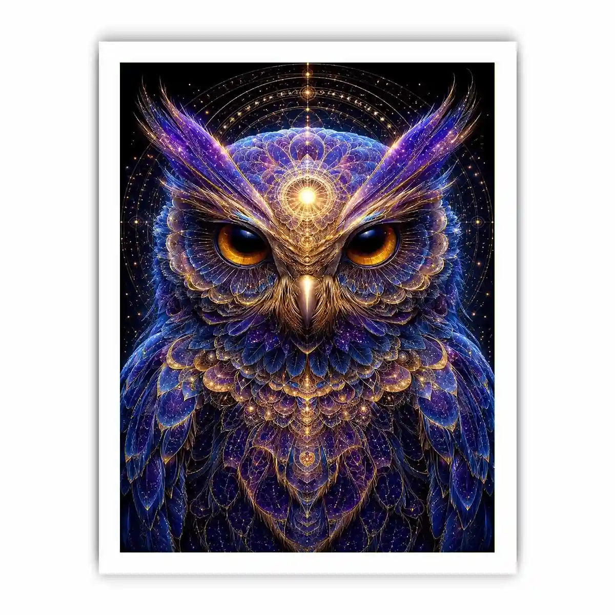   celestial owl canvas art luxury modern interiors
