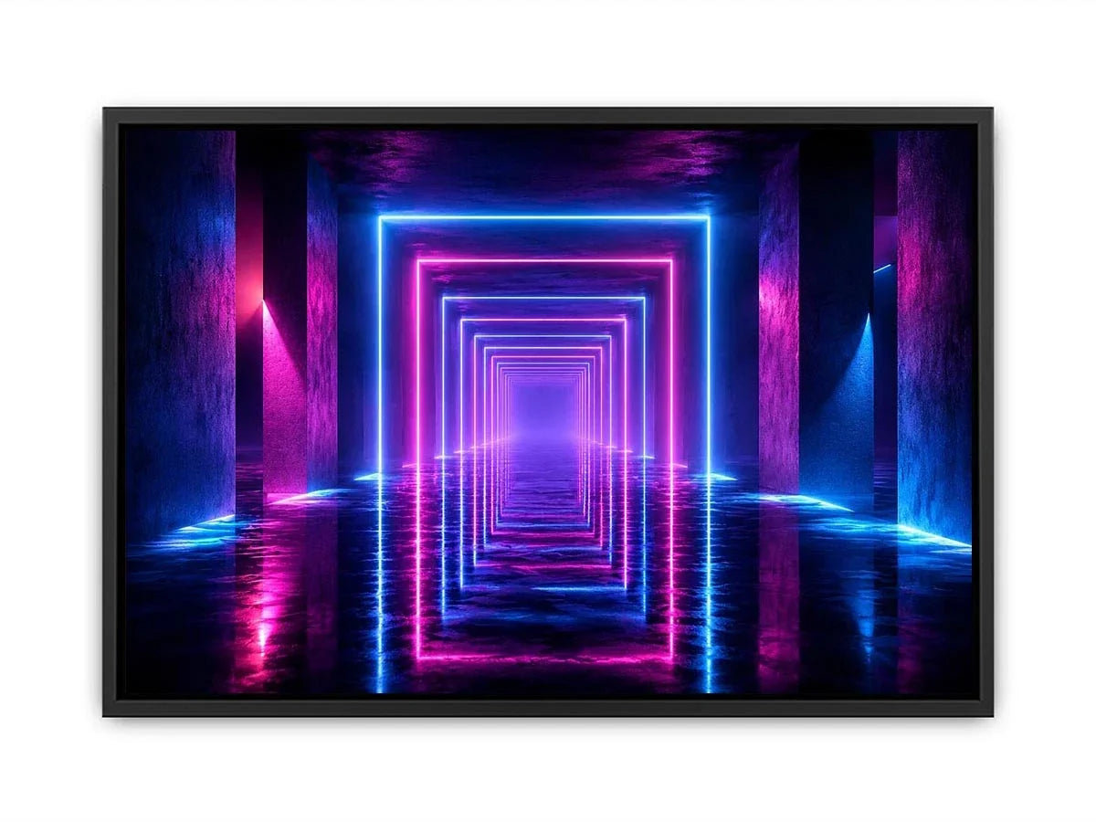   futuristic neon tunnel canvas art modern interiors