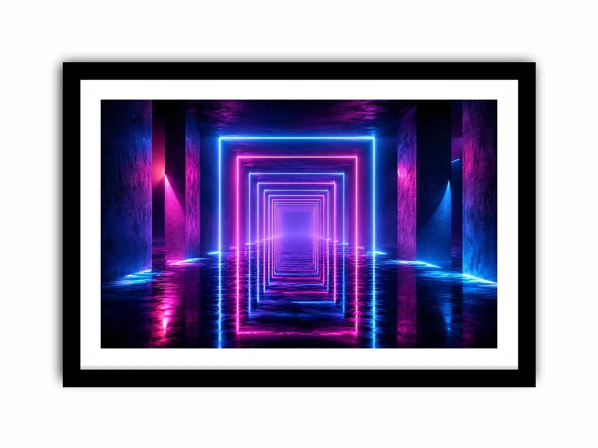   futuristic neon tunnel canvas art modern interiors