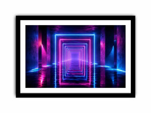   futuristic neon tunnel canvas art modern interiors