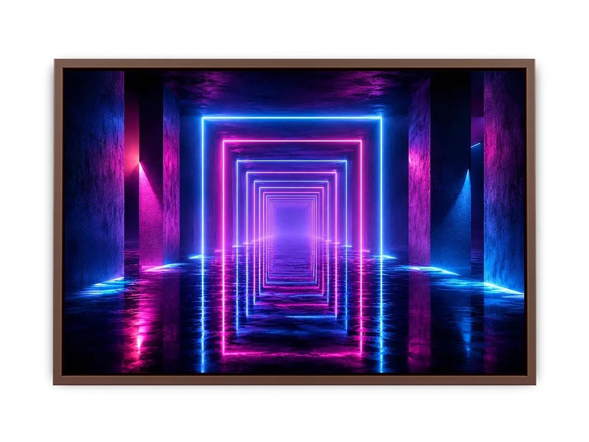   futuristic neon tunnel canvas art modern interiors