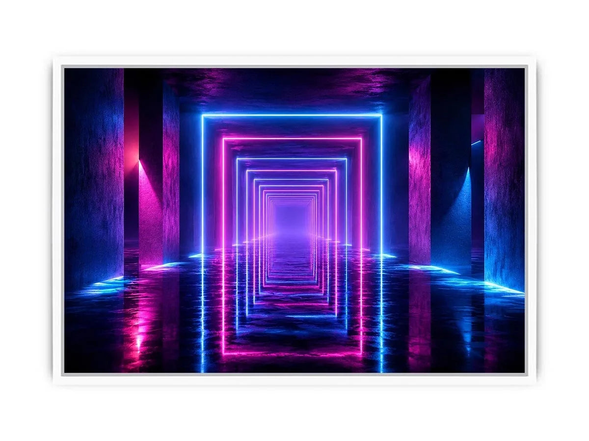   futuristic neon tunnel canvas art modern interiors