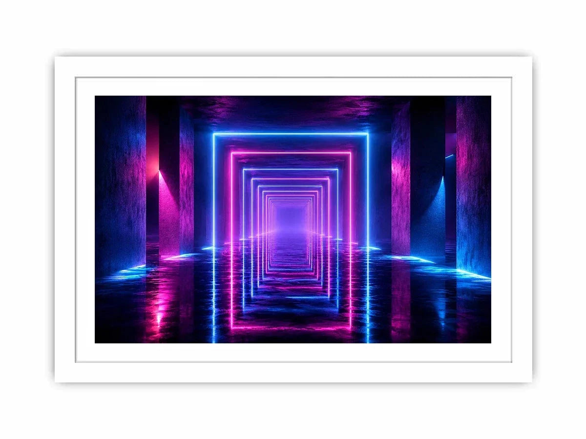   futuristic neon tunnel canvas art modern interiors