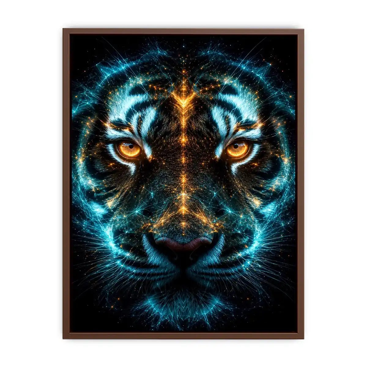   glowing tiger canvas art modern luxury decor