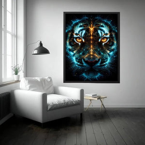  glowing tiger canvas art modern luxury decor