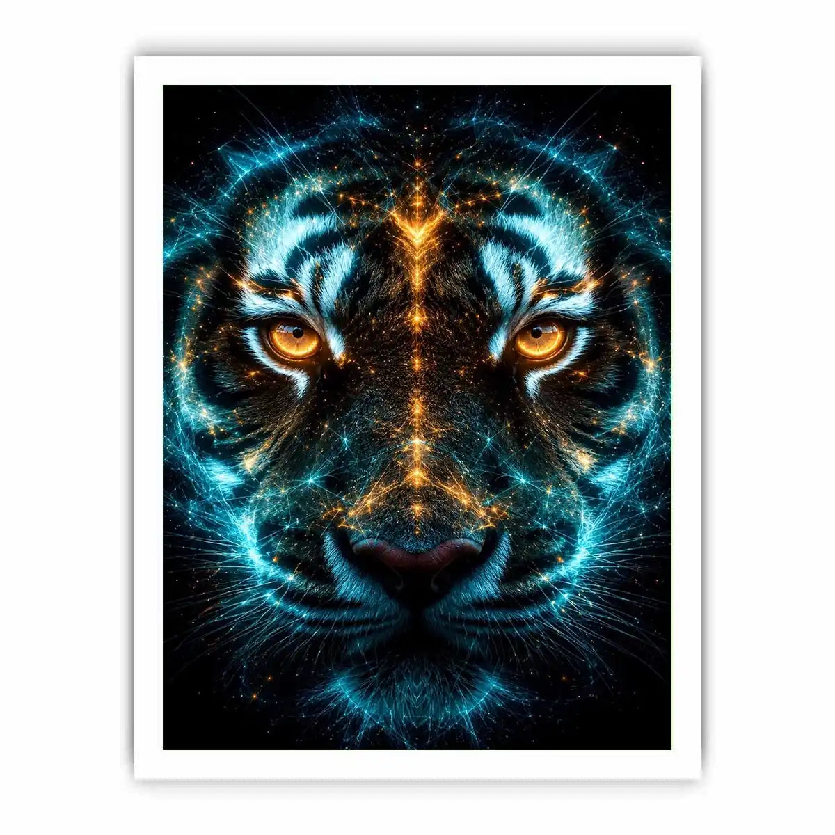   glowing tiger canvas art modern luxury decor