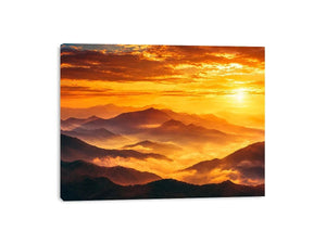   amber mountain glow canvas art