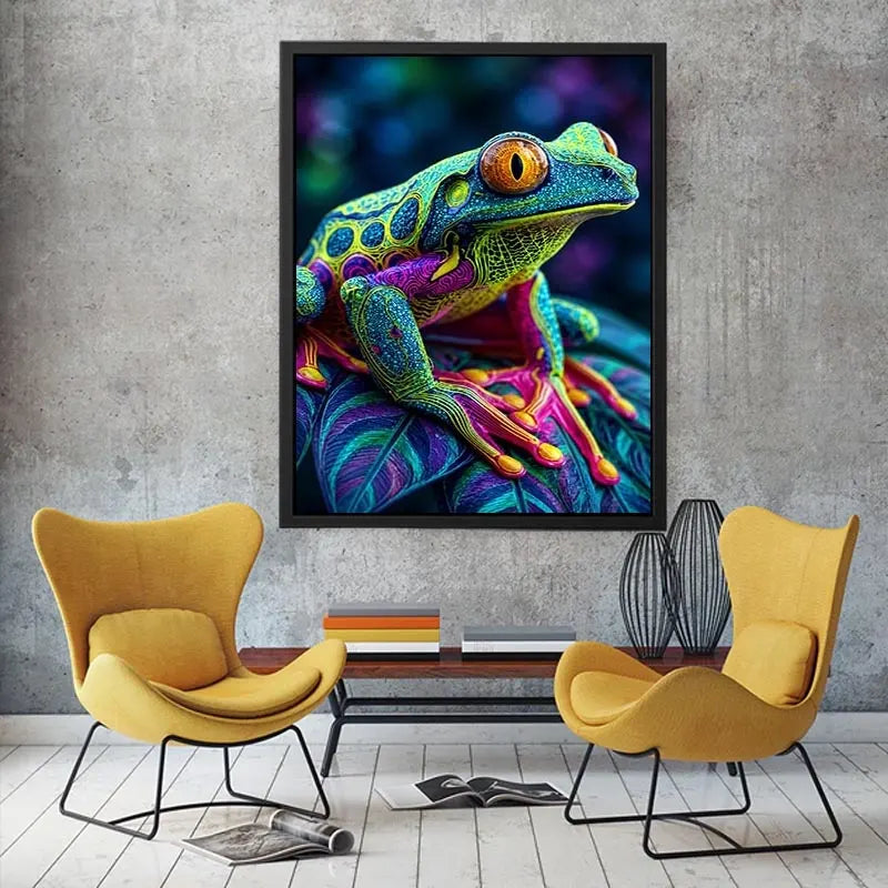   neon rainforest canvas art