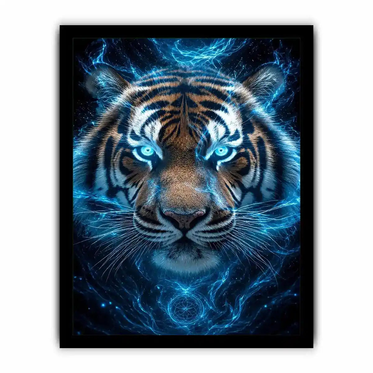   blue tiger portrait modern wall art