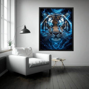   blue tiger portrait modern wall art