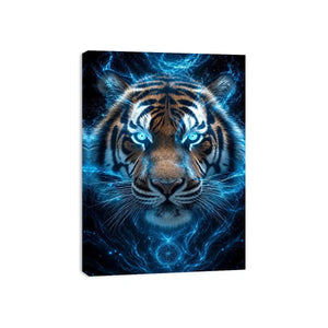   blue tiger portrait modern wall art
