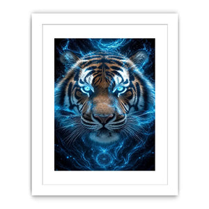   blue tiger portrait modern wall art