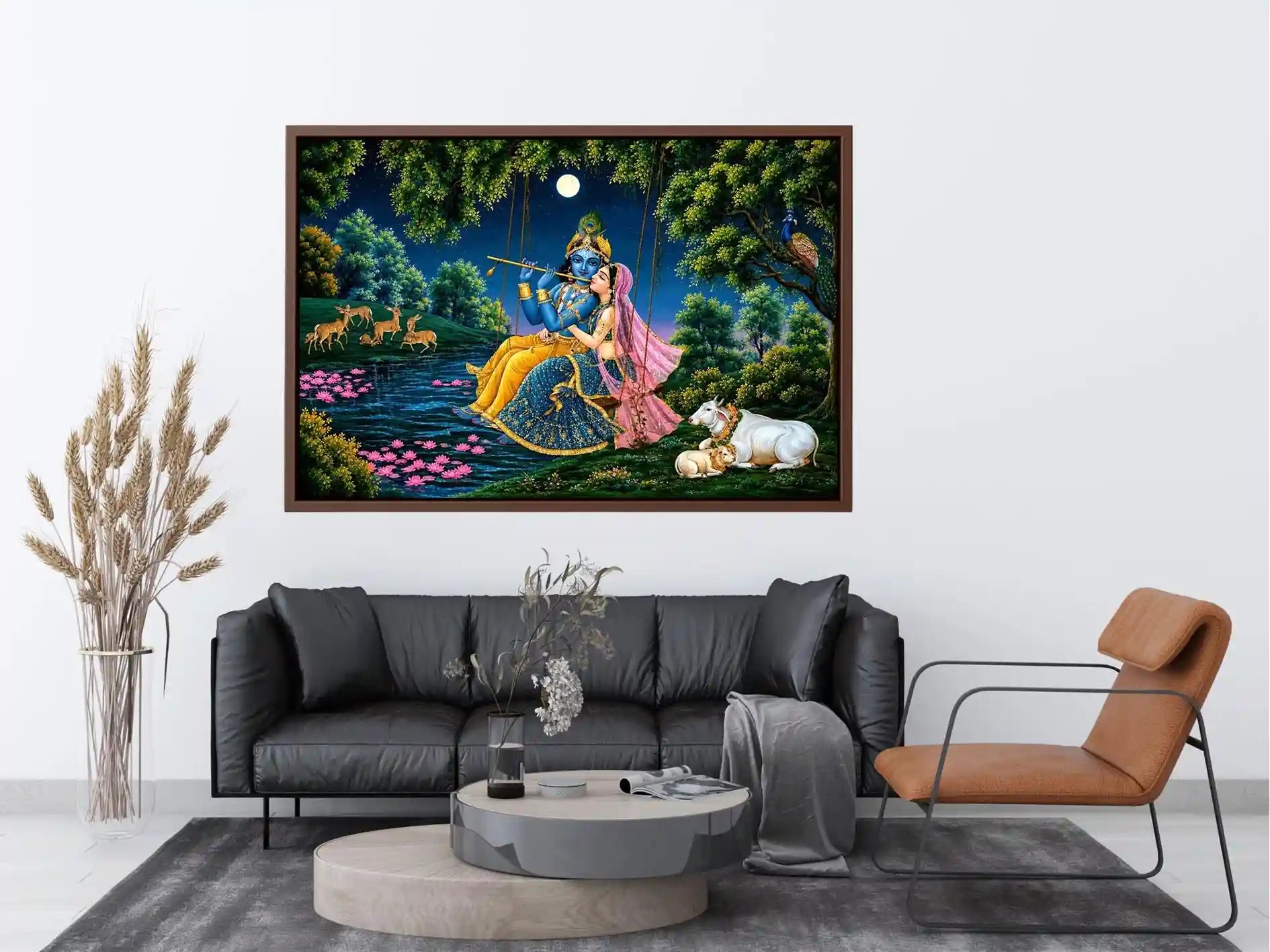   krishna radha spiritual canvas artwork