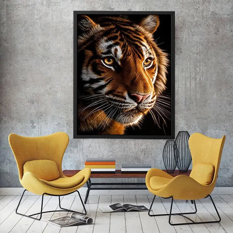  dramatic tiger portrait canvas art