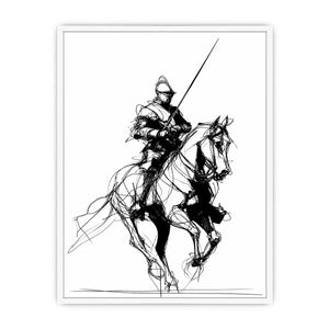   knight line art print office decor
