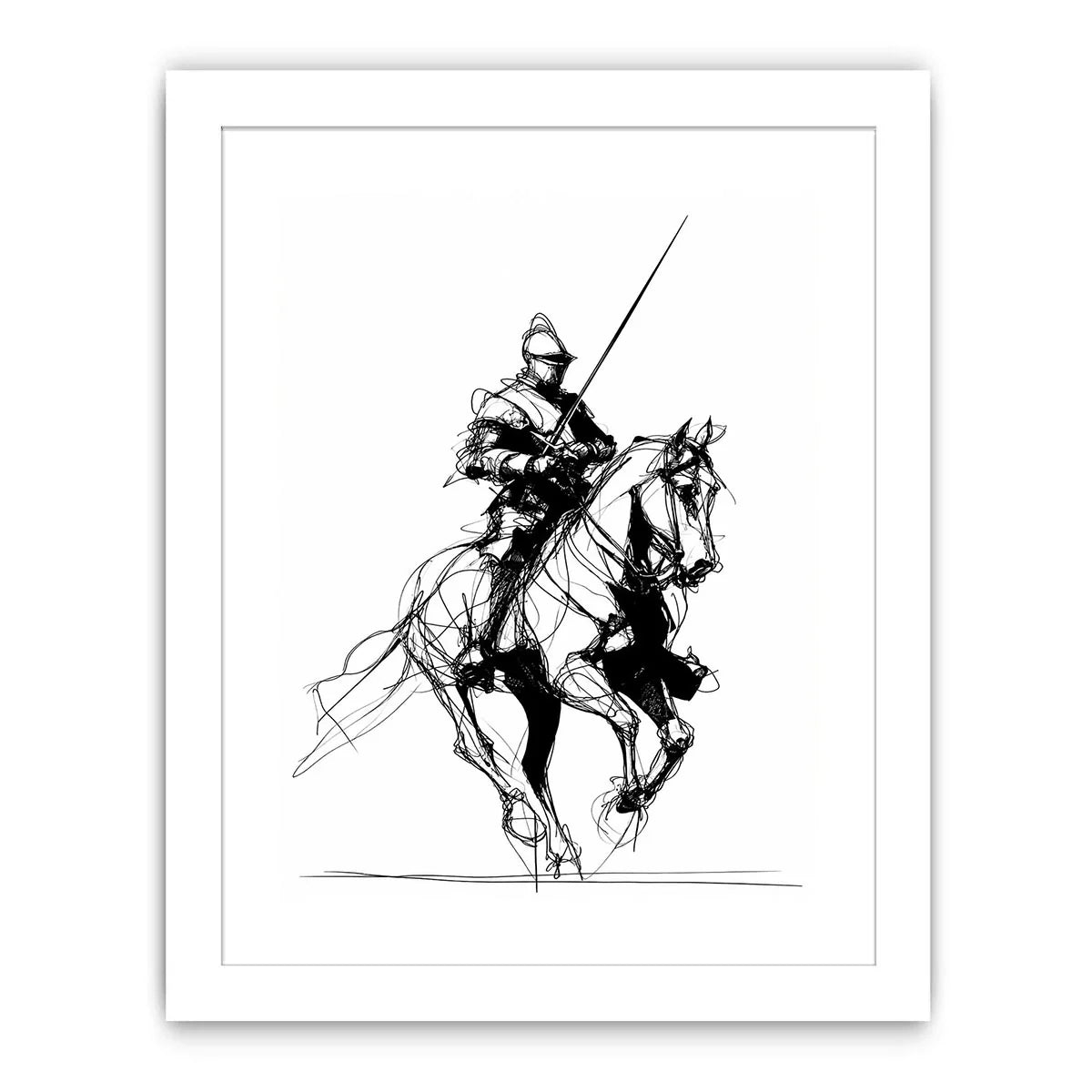   knight line art print office decor