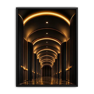  black gold arch canvas print entryway