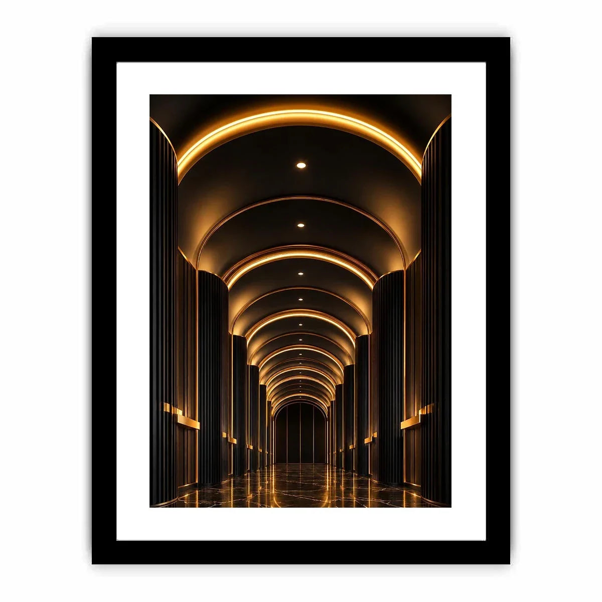   black gold arch canvas print entryway