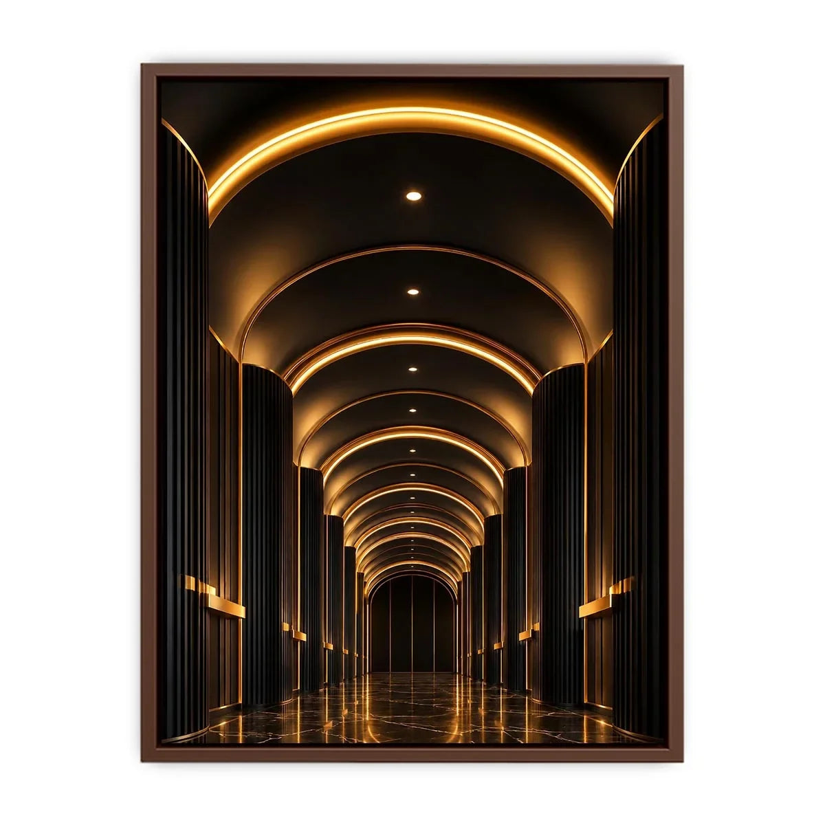   black gold arch canvas print entryway