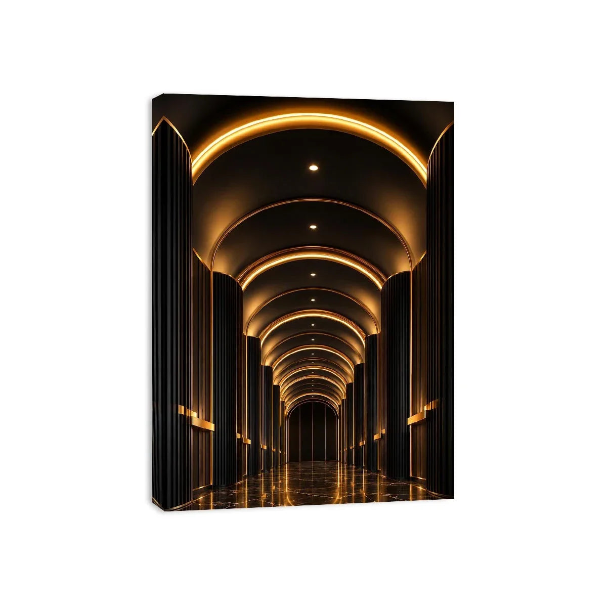   black gold arch canvas print entryway