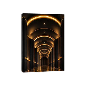   black gold arch canvas print entryway