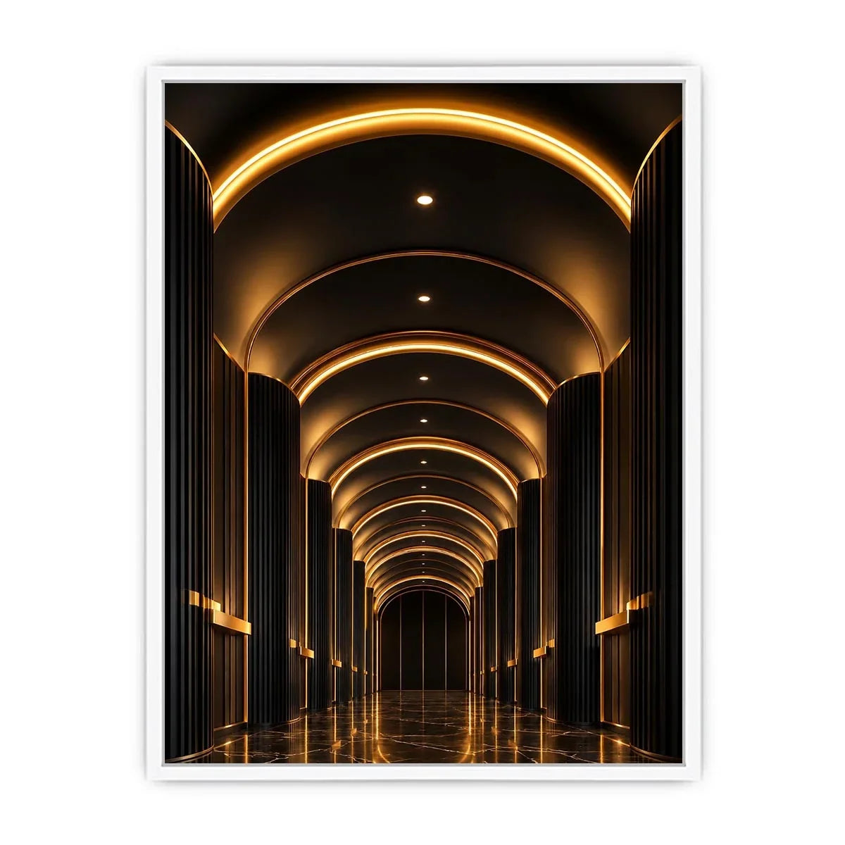   black gold arch canvas print entryway