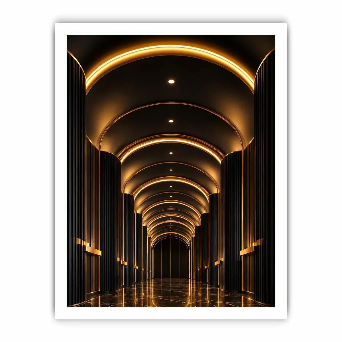   black gold arch canvas print entryway